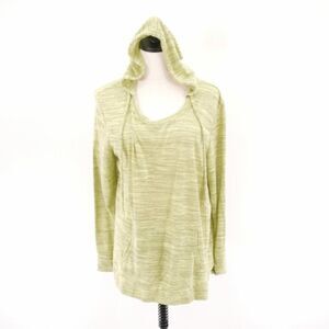 Nine West Vintage America Collection Missy Green Large Hooded Sweater Scoop Neck